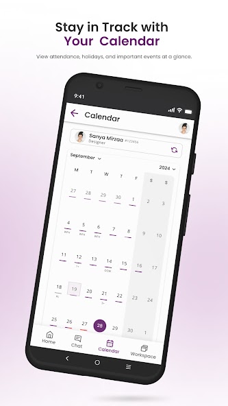 EmployWise calendar and attendance screen