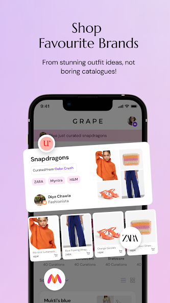 GrapeTown app screen — Shop Favourite Brands